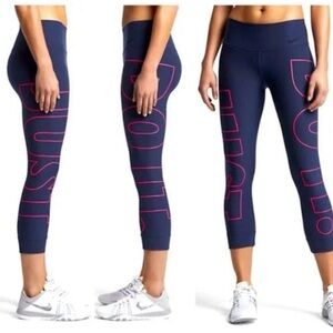 Nike Power Legend Training Leggings JUST DO IT logo Women's Size Large